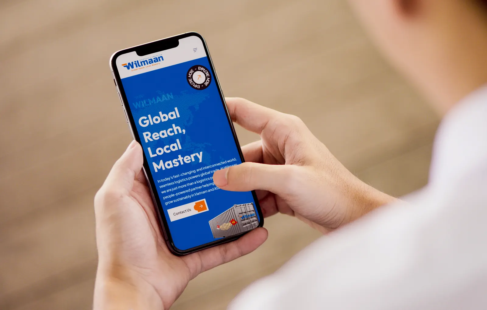Floating Wilmaan UI card mockup on a dark background